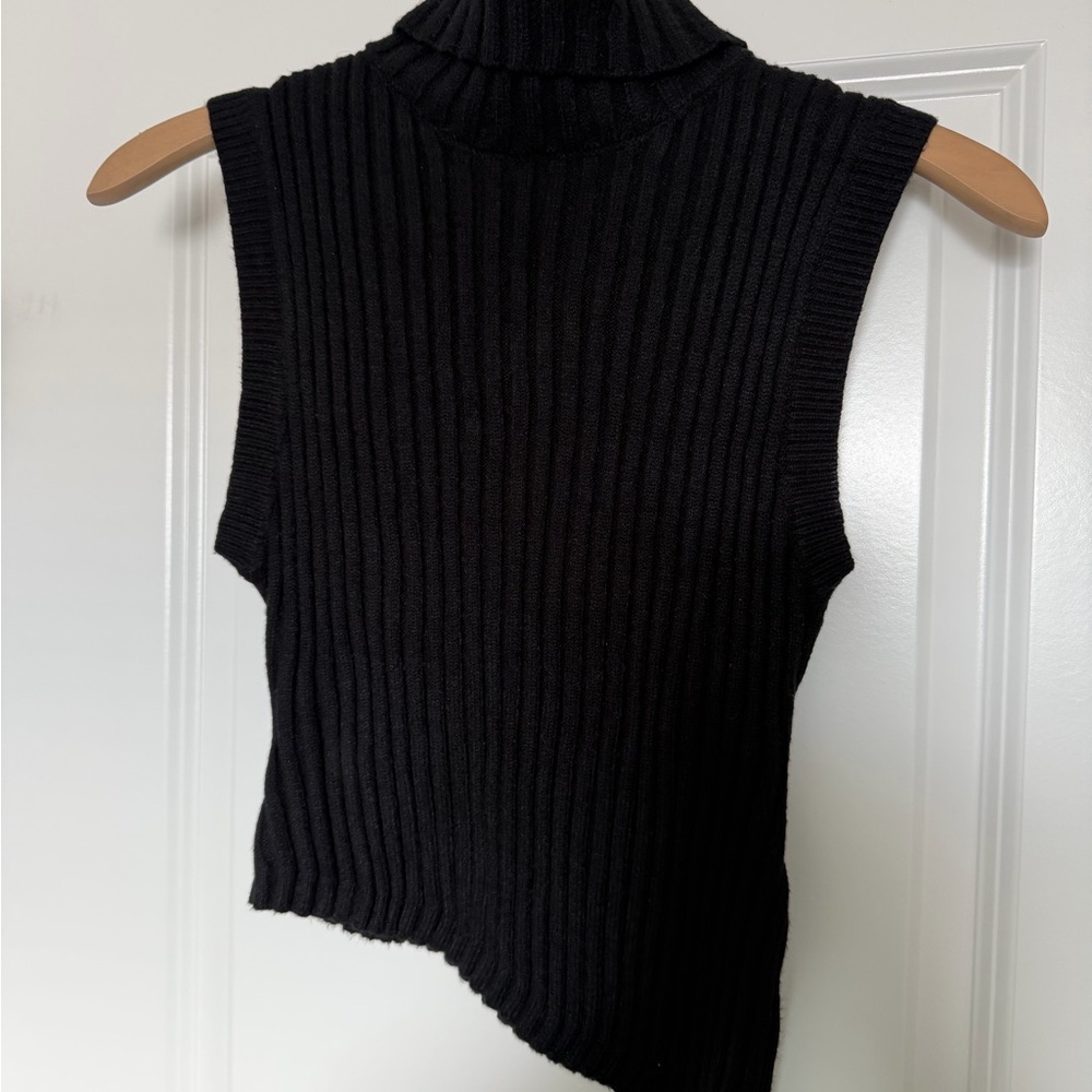 Blue Blush Black Knit Turtleneck Sweater